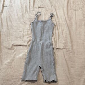 Fashion Nova Light Gray ribbed Jumpsuit